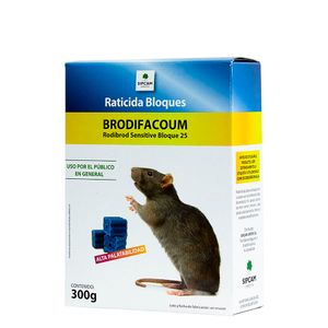 Raticida Bloques 25 PPM 300 g Sipcam Jardín